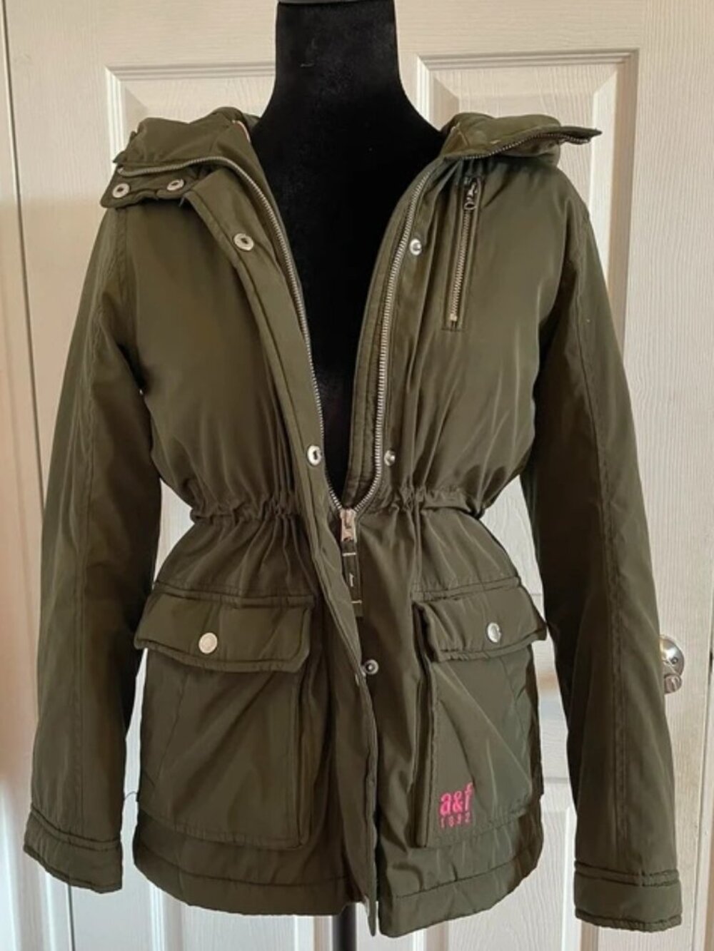 Abercrombie Kids Girls Green Hooded Parka Jacket 13/14